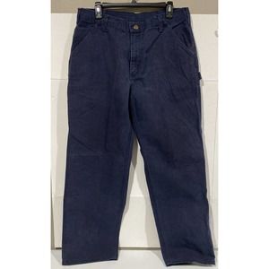 Carhartt Men’s Dungaree Fit Blue Carpenter Work Pants Sz 36 X 32 Style B11 MDT